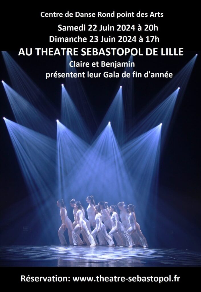 Affiche du spectacle de fin d'année de l'association de danse, le Rond Point des Arts.